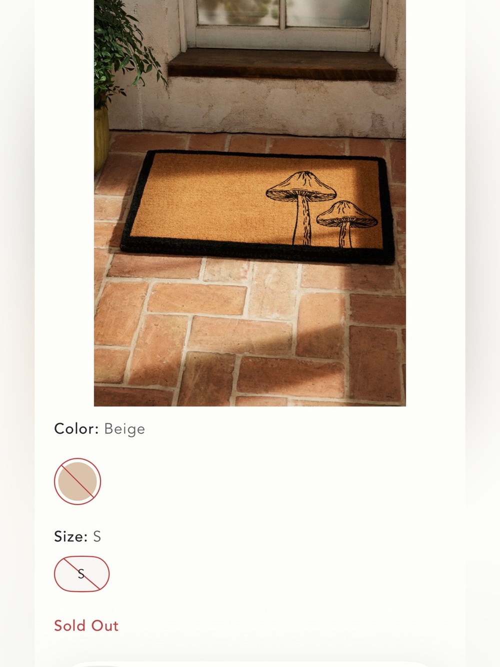 Anthropologie Forest Mushroom Coir Doormat NWT - Picture 2 of 8